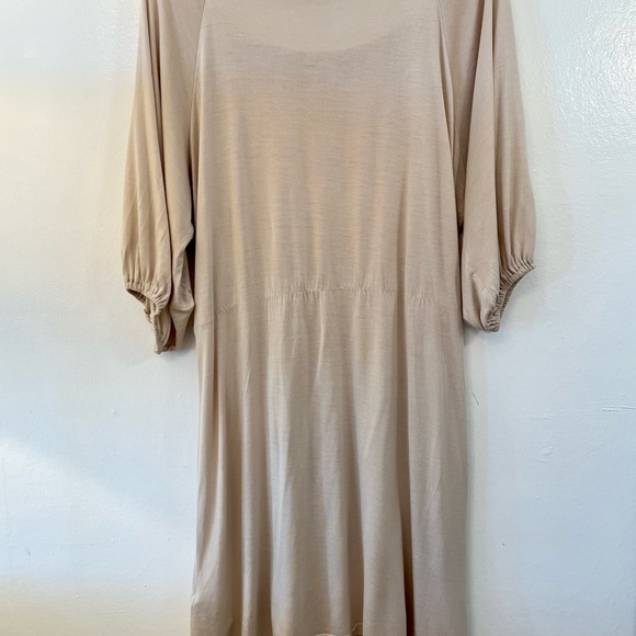 ❤️Host Pick❤️Zara Collective Dress Sz Med Gold Beaded Embroidery Blouson sleeve - Picture 8 of 12